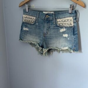 Hollister vintage Blue‎ Jean Shorts Distressed Cut-Off Style